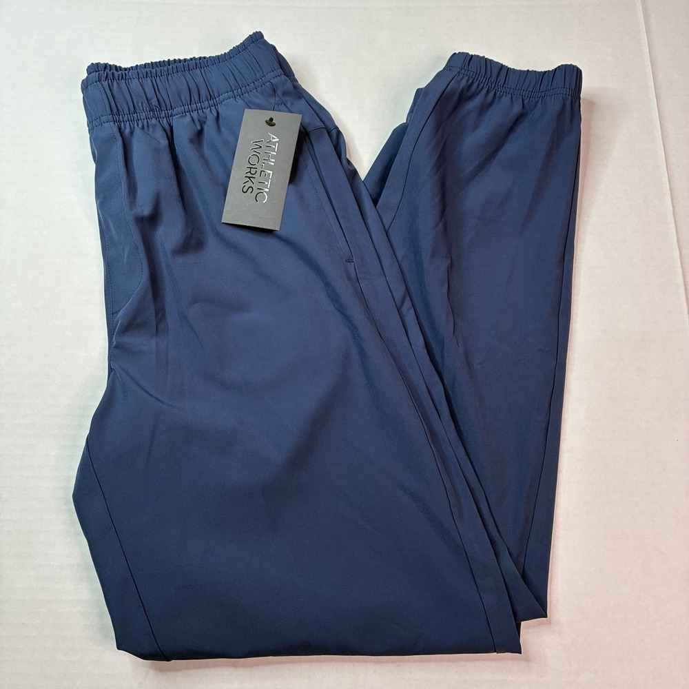 Athletic Works Men's Woven Joggers Sweatpants Size S Small Blue Tapered Leg